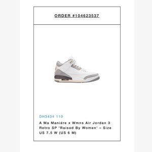 A MA MANIÉRE X AIR JORDAN 3 RETRO SP